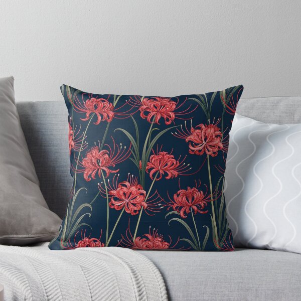 Item preview, Crimson Spider Lily Botanical Seamless Pattern designed and sold by Soul Path Studio.