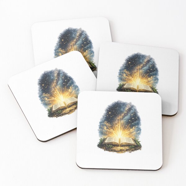Item preview, Open Bible glowing beneath a star-filled sky designed and sold by DVerse Studio.