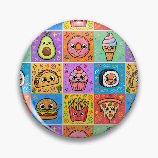 Item preview, Kawaii Food and Snack Character Grid designed and sold by Teeny Quities.