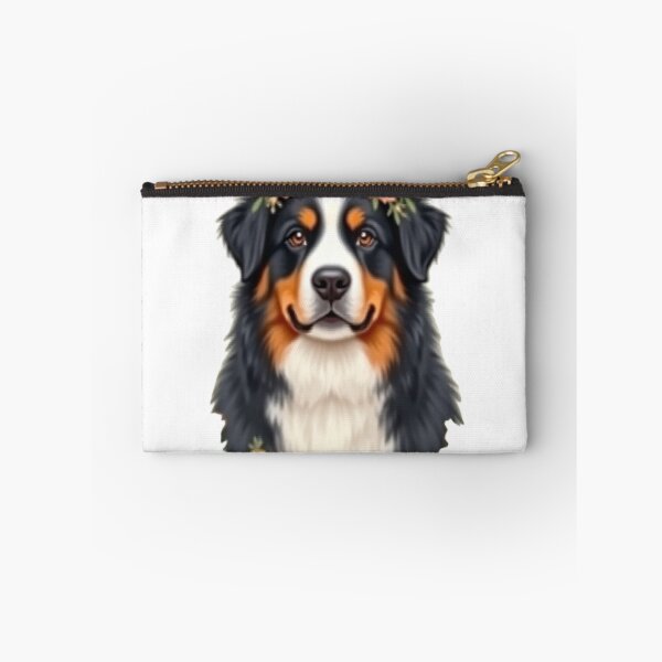 Artikelvorschau, Aquarell-Kunstwerk: Blumenkranz für Berner Sennenhunde | Ein königliches Geschenk für Berner-Sennenhund-Liebhaber entworfen und verkauft von Flownow.
