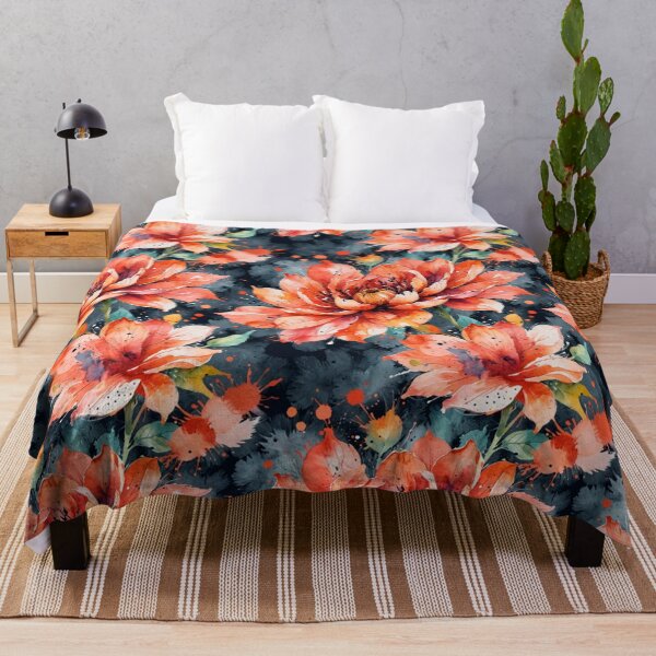 Item preview, Vibrant Watercolor Floral Dark Seamless Pattern designed and sold by Soul Path Studio.