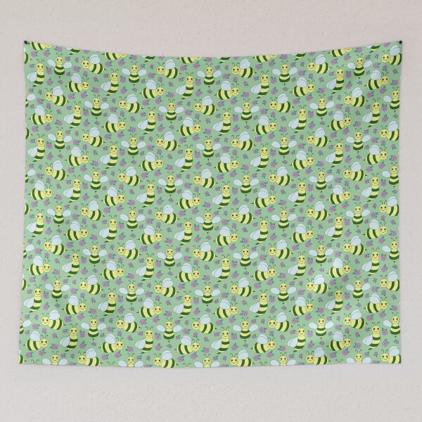 Item preview, Busy Bees in Sage Green and Purple designed and sold by artistmaria.