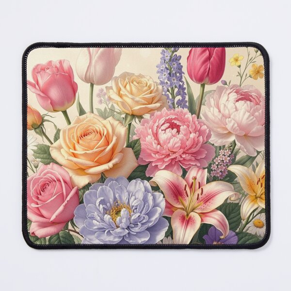 Item preview, Pastel Garden Blooms Art / Elegant Rose and Peony Floral Bouquet) designed and sold by Nela-&-Lena.