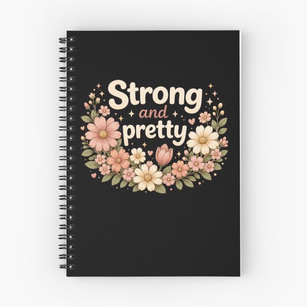 Item preview, Strong and Pretty Floral T-Shirt | Cute Feminine Fitness & Empowerment Design designed and sold by HumbleAthlete.