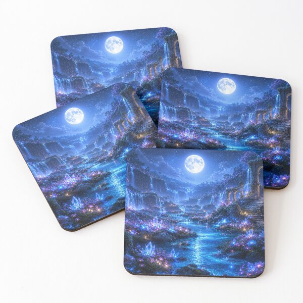 Item preview, Moonlit Crystal Falls designed and sold by Gold&pixels.