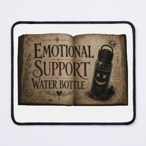 Item preview, Dark bookish Emotional support water bottle designed and sold by PatternFly.