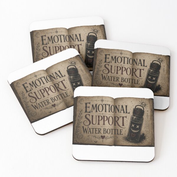 Item preview, Dark bookish Emotional support water bottle designed and sold by PatternFly.