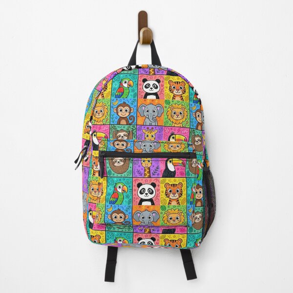Item preview, Colourful Kawaii Jungle Animal Grid designed and sold by Teeny Quities.