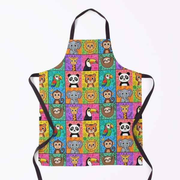 Item preview, Colourful Kawaii Jungle Animal Grid designed and sold by Teeny Quities.