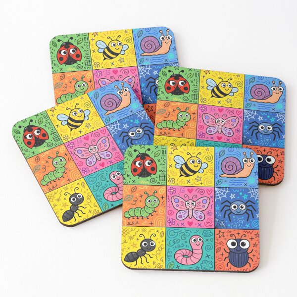 Item preview, Colourful Kawaii Garden Bug Grid designed and sold by Teeny Quities.