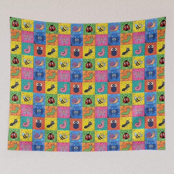 Item preview, Colourful Kawaii Garden Bug Grid designed and sold by Teeny Quities.
