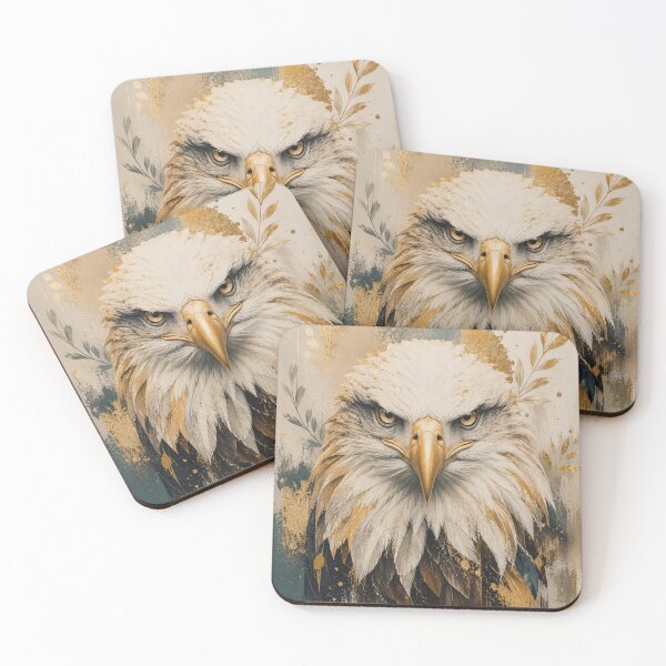 Item preview, Majestic Bald Eagle | Gold Accent Wildlife Art | Symbol of Freedom, Strength & Leadership | Premium Eagle Wall Art designed and sold by SOSCHISTUDIO.