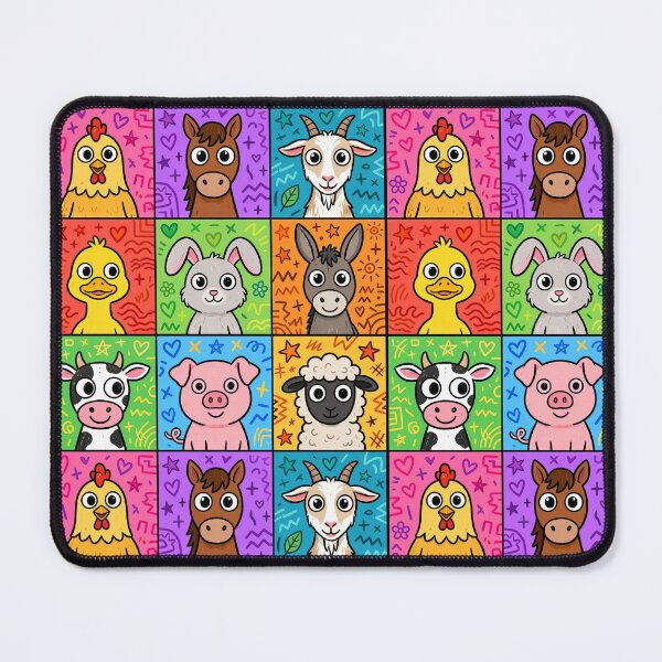Item preview, Colourful Kawaii Farm Animal Grid designed and sold by Teeny Quities.