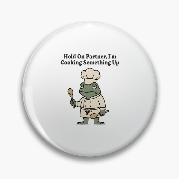 Item preview, Funny Frog Chef Hold On Partner I'm Cooking Something Up T-Shirt designed and sold by StickerNestYou.