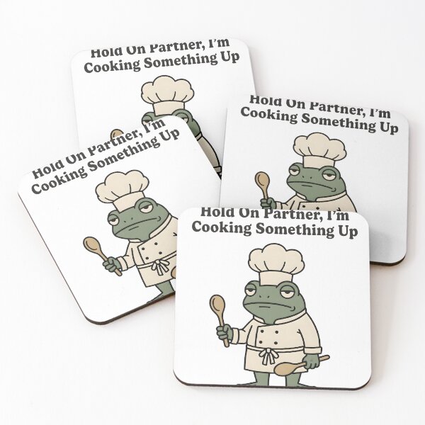 Item preview, Funny Frog Chef Hold On Partner I'm Cooking Something Up T-Shirt designed and sold by StickerNestYou.
