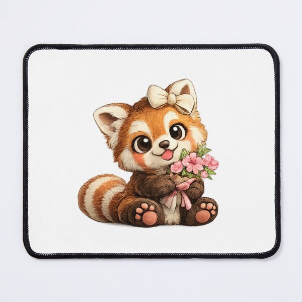 Item preview, Red panda with flowers designed and sold by Savnyy.