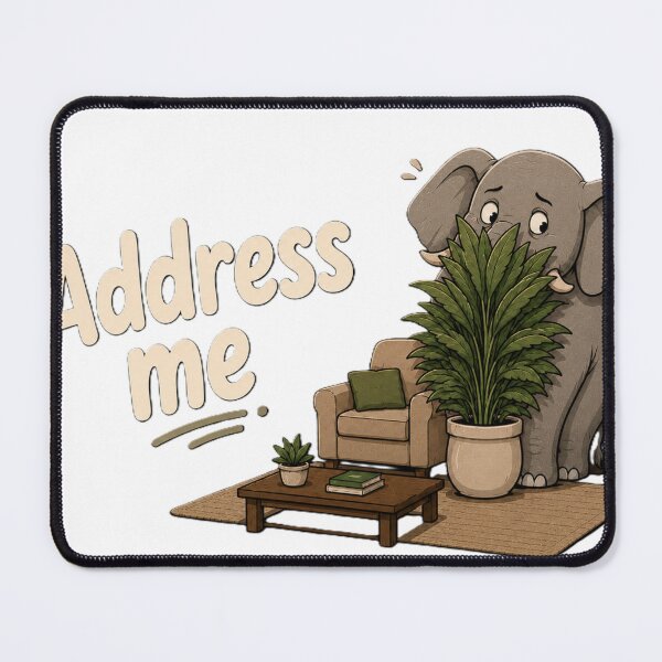 Item preview, Address Me | Funny Elephant in the Room Cartoon designed and sold by BabiesNanimals.