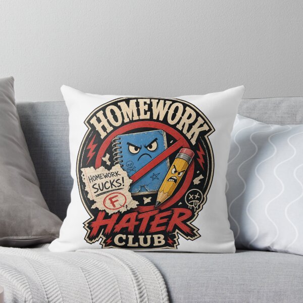 Item preview, Homework Hater Club, Funny Student Badge Shirt, Sarcastic School Humor Graphic  designed and sold by Jandedan.