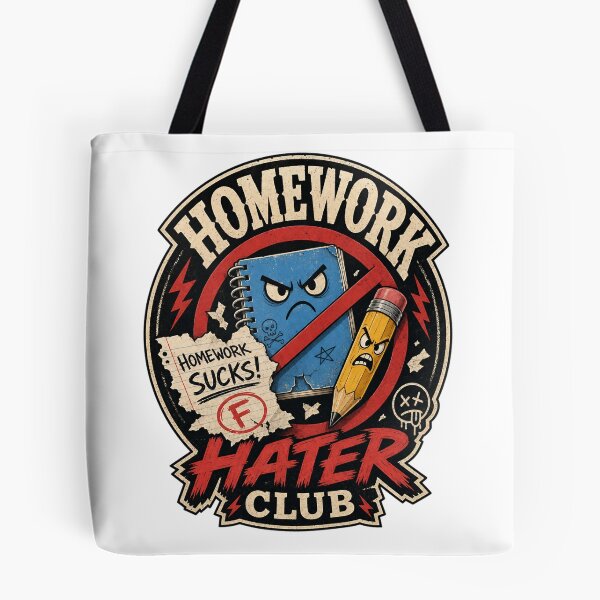 Item preview, Homework Hater Club, Funny Student Badge Shirt, Sarcastic School Humor Graphic  designed and sold by Jandedan.