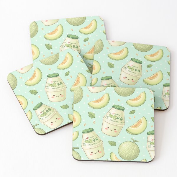 Item preview, Cute Korean Melon Milk Pattern | Kawaii Green K-Food Pattern designed and sold by BeataPrint.