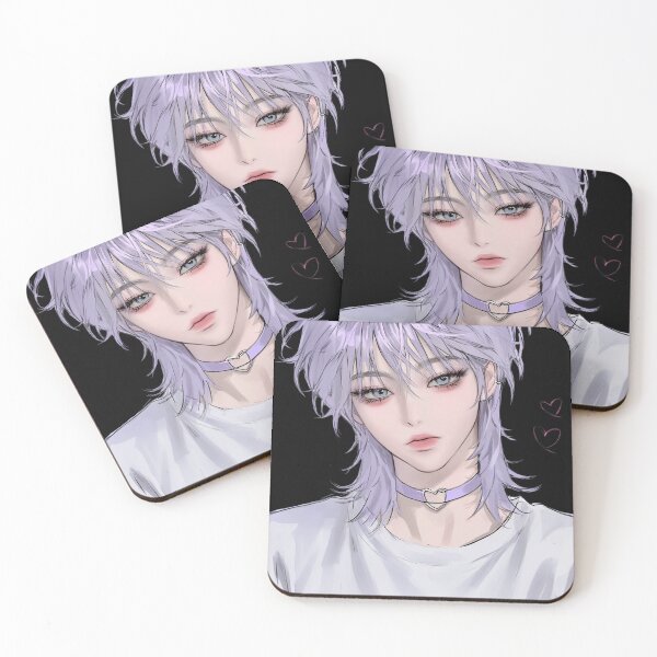Item preview, Soft Grunge Anime Portrait with Lavender Hair and Heart Choker designed and sold by Sergii Davydenko.