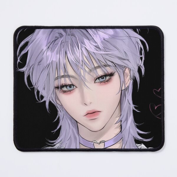 Item preview, Soft Grunge Anime Portrait with Lavender Hair and Heart Choker designed and sold by Sergii Davydenko.