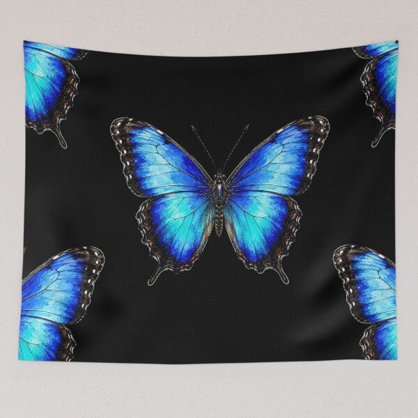 Item preview, Blue Morpho Butterfly Watercolor Art – Colorful Nature Illustration designed and sold by ColorSplash123.