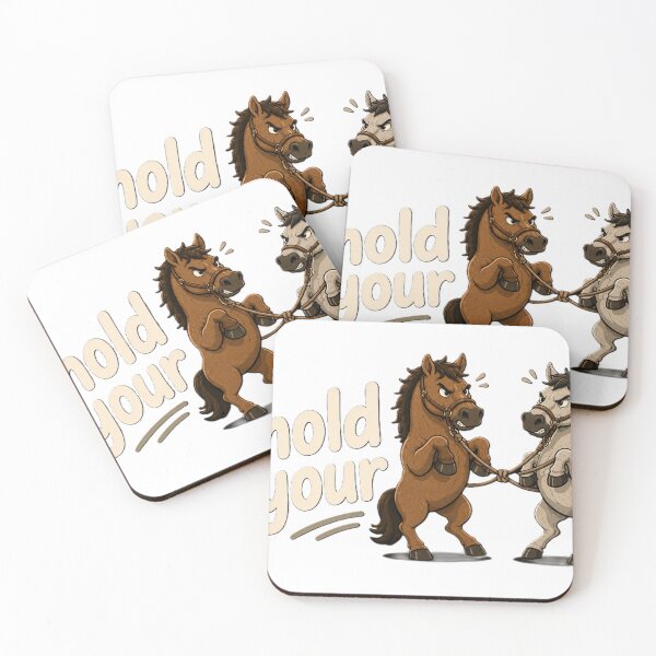 Item preview, Hold Your Horses | Funny Horse Pun Cartoon designed and sold by BabiesNanimals.