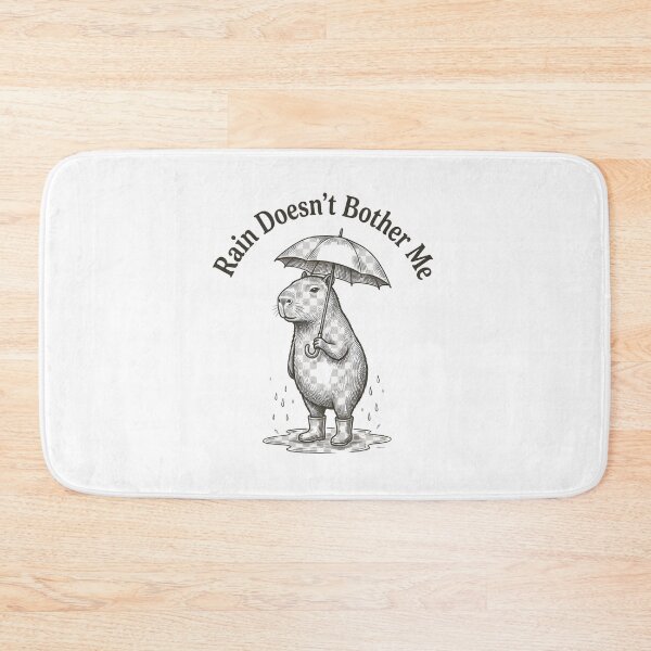Item preview, Rain Doesn't Bother Me Capybara Funny Vintage Umbrella T-Shirt designed and sold by StickerNestYou.