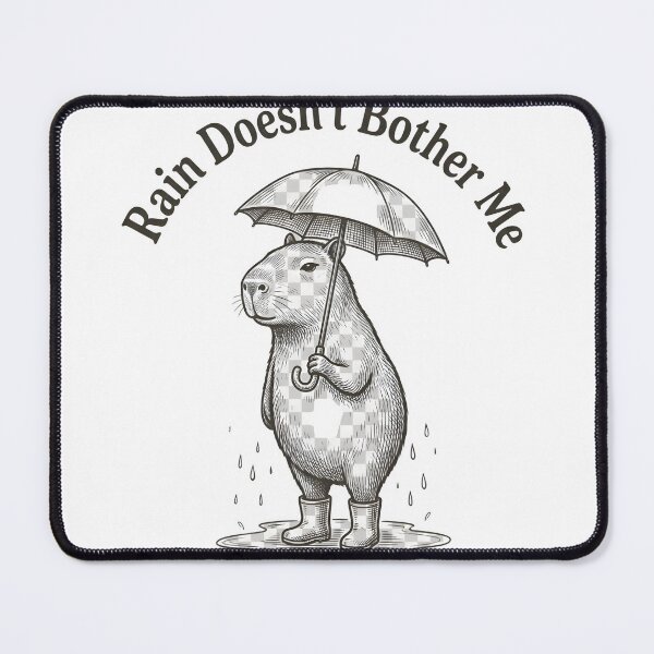 Item preview, Rain Doesn't Bother Me Capybara Funny Vintage Umbrella T-Shirt designed and sold by StickerNestYou.