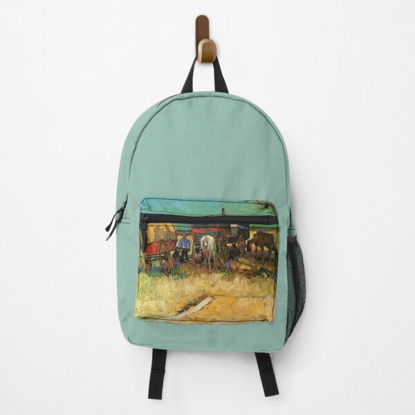 Item preview, Encampment of Gypsies with Caravans Vincent van Gogh painting designed and sold by ArtUnova.