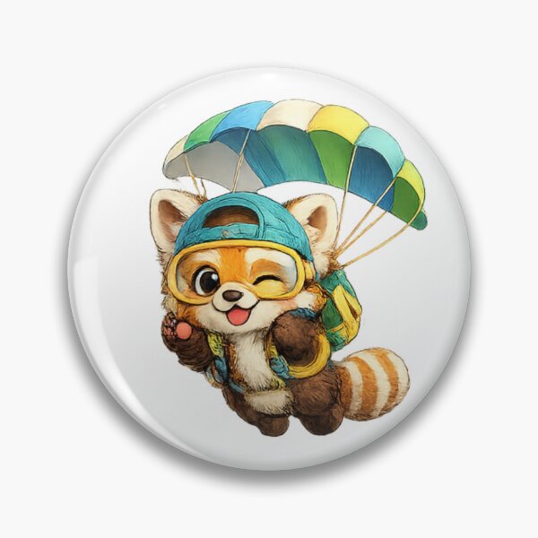 Item preview, red panda with a parachute designed and sold by Savnyy.