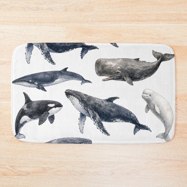 Item preview, Watercolour Whales – Blue Ocean Marine Life designed and sold by Bakes Designs.