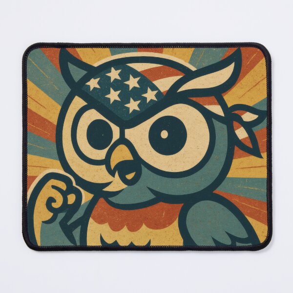 Item preview, Dream Bold Patriotic Owl | Bold American Flag Illustration | Vintage USA Americana Wall Art designed and sold by PaintedPixels01.
