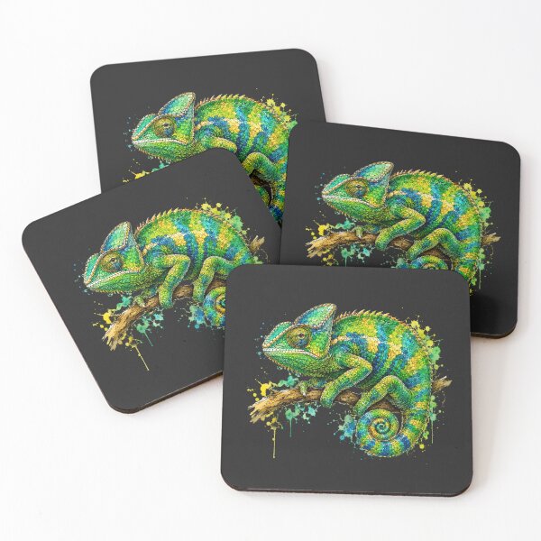 Item preview, Colorful Chameleon Watercolor Art – Tropical Nature Illustration designed and sold by ColorSplash123.