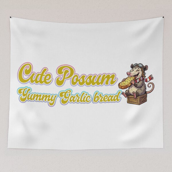 Item preview, Cute Possum Yummy Garlic Bread designed and sold by LOVEARTDESIGN.