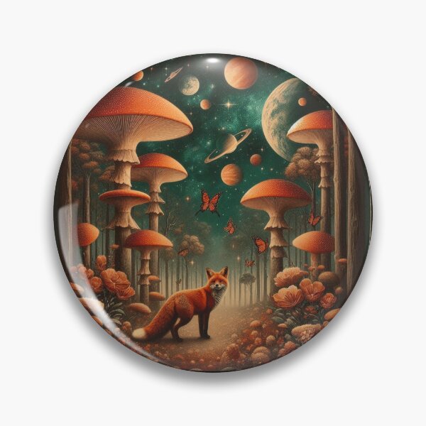 Item preview, Cosmic Fox – Surreal Fantasy Forest Art designed and sold by Dogandesighn.