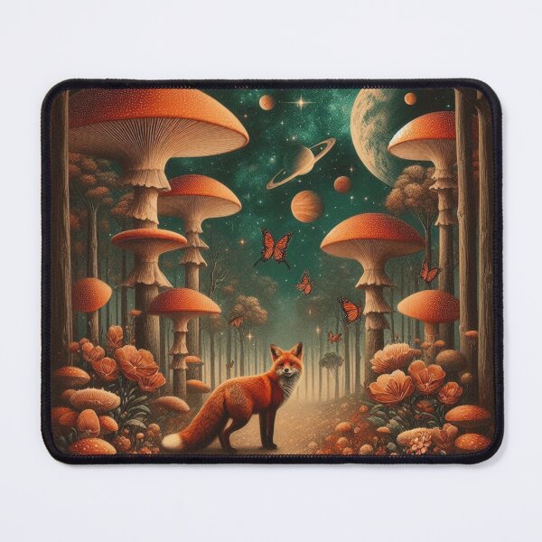 Item preview, Cosmic Fox – Surreal Fantasy Forest Art designed and sold by Dogandesighn.