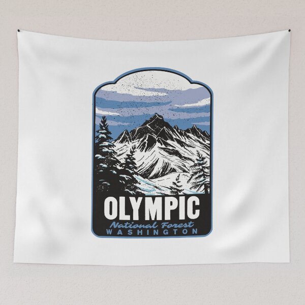 Item preview, Olympic National Forest Retro Washington Travel Art designed and sold by HalpinDesign.