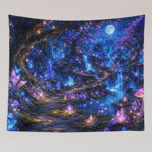 Item preview, Moonlit Crystal Waterfall Kingdom designed and sold by Gold&pixels.