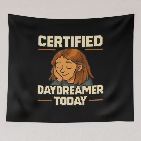 Item preview, Certified Daydreamer – Retro Pixel Daydreaming Humor designed and sold by Mad Factory Designs.