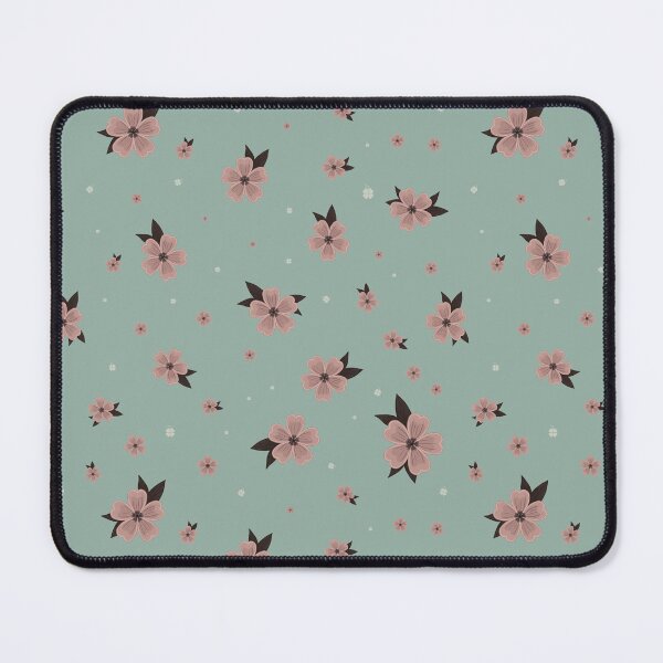 Item preview, Dusty Rose Floral Pattern on Sage Blue designed and sold by Little Wimbly.