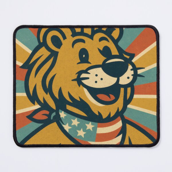 Item preview, Stand Proud Patriotic Lion | Bold American Flag Illustration | Vintage USA Americana Wall Art designed and sold by PaintedPixels01.