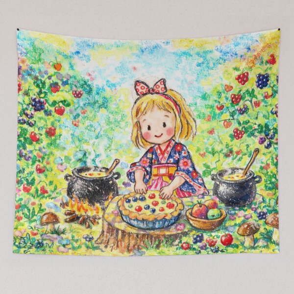 Item preview, Cute Chibi Girl Baking a Berry Pie  designed and sold by m-y-A-I-A-R-T-.