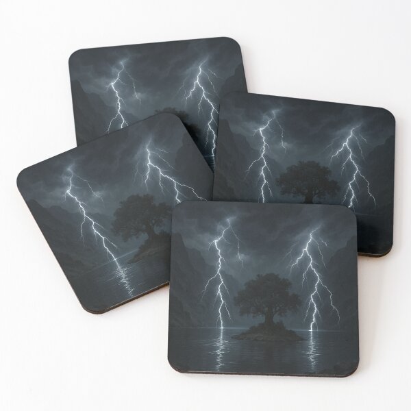 Item preview, Storm of Light – Dark Fantasy Lightning Tree | Gothic Nature Wall Art designed and sold by LovecraftArtist.