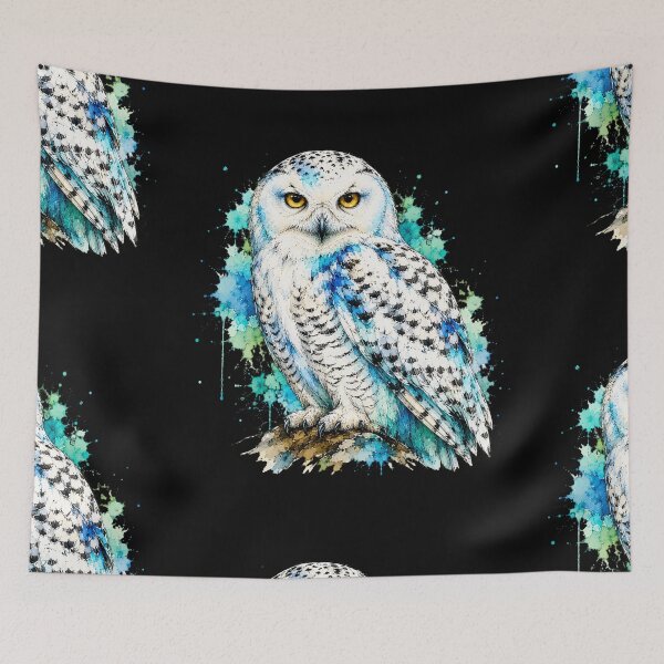 Item preview, Snowy Owl Watercolor Art – Majestic Colorful Bird Illustration designed and sold by ColorSplash123.