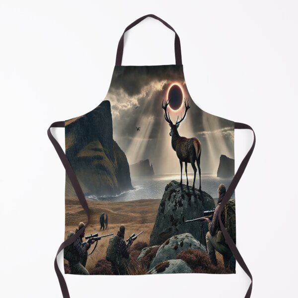 Item preview, Eclipse Stag – Dark Fantasy Landscape | Mystical Nature & Solar Eclipse Art designed and sold by LovecraftArtist.