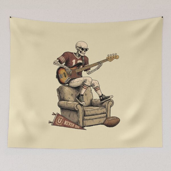 Item preview, Funny Skeleton Bass Player & Football Vibe designed and sold by Art-Arcade6.