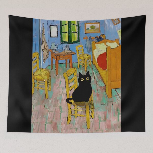 Item preview,  Bedroom in Arles With Black Cat designed and sold by PurrfectHome.