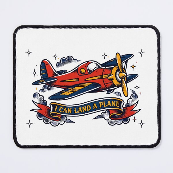 Item preview, I Can Land A Plane Funny Old School Tattoo Plane Vintage Aviation designed and sold by Neurospicy Trolls.